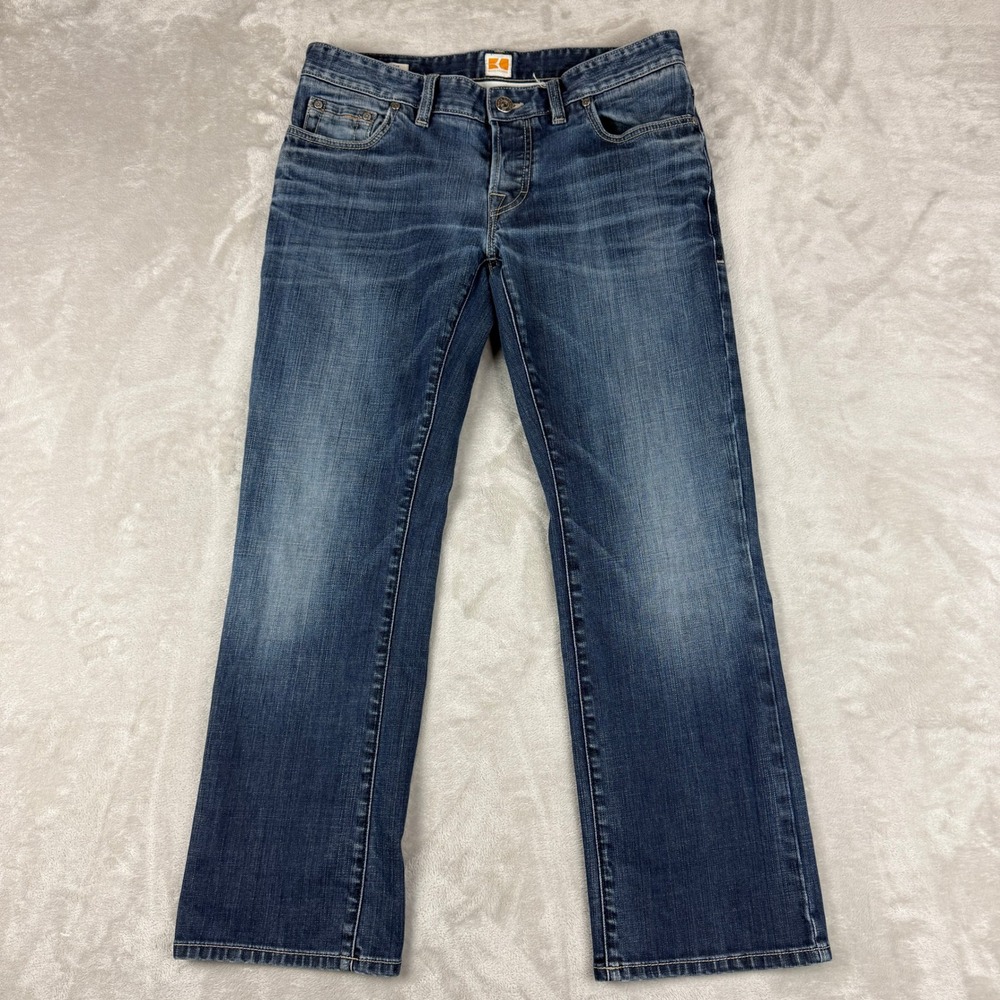 BOSS Orange Jeans Mens 34x30 (Fit 33x29) Blue Regular Fit Button Fly Denim